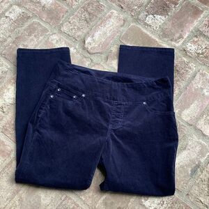 Navy Blue Pull On Corduroy Pants Size 16 Petite